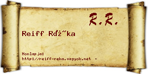 Reiff Réka névjegykártya